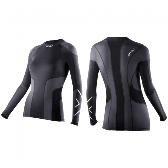 2XU Elite Compression Gold L/S Top Damen Schwarz WA2219a WA2219a